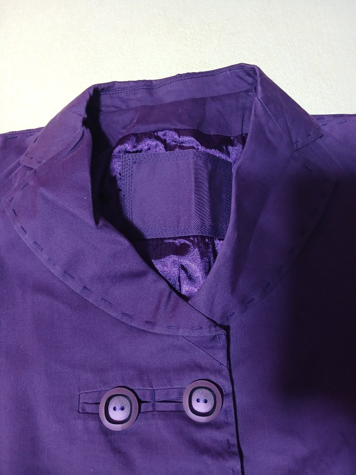 Mor Düğmeli Midi Hamile Ceketi - Görsel 5