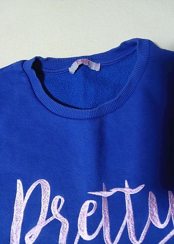 Mavi Baskılı Kadın Sweatshirt - Görsel 3