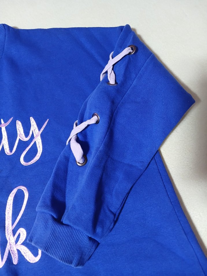 Mavi Baskılı Kadın Sweatshirt - Görsel 4