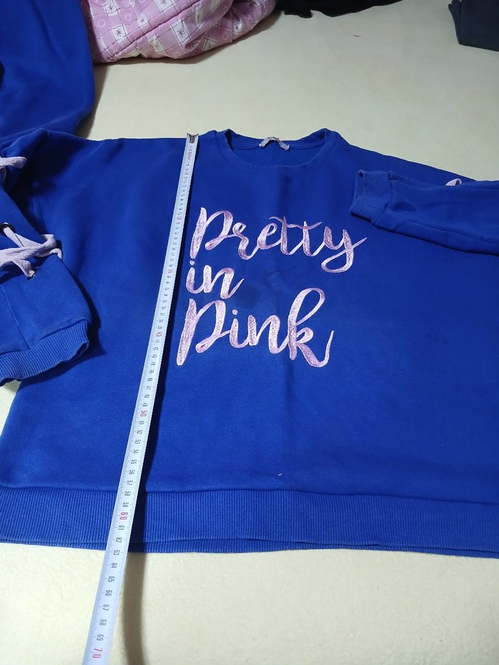 Mavi Baskılı Kadın Sweatshirt - Görsel 2