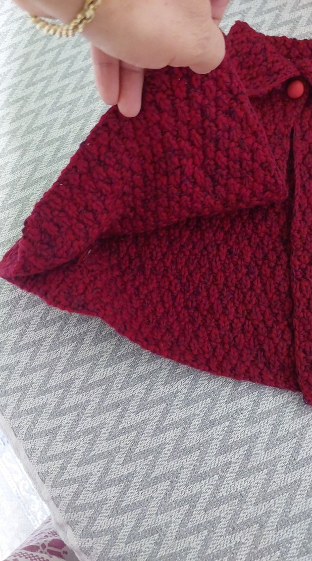 Bordo Kız Çocuk Triko Panço - Görsel 2