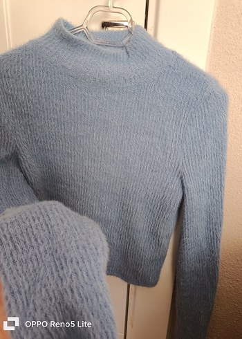 Zara Gri Boğazlı Triko Kadın Kazak