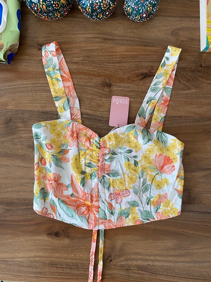 Çiçek Desenli Bohem Bluz - Görsel 3