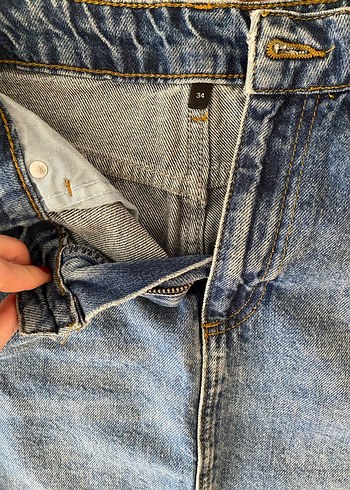 Kadın Mavi Denim Mini Etek - Görsel 4