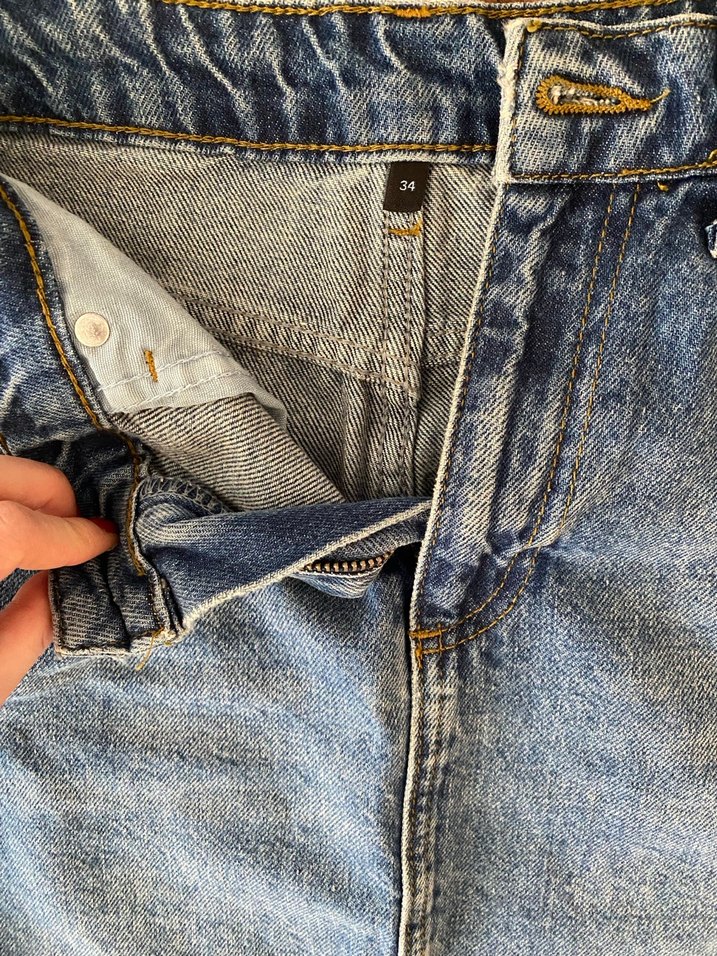Kadın Mavi Denim Mini Etek - Görsel 4