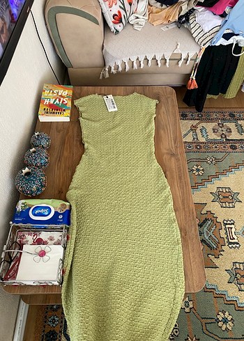 Haki uzun elbise - Görsel 3