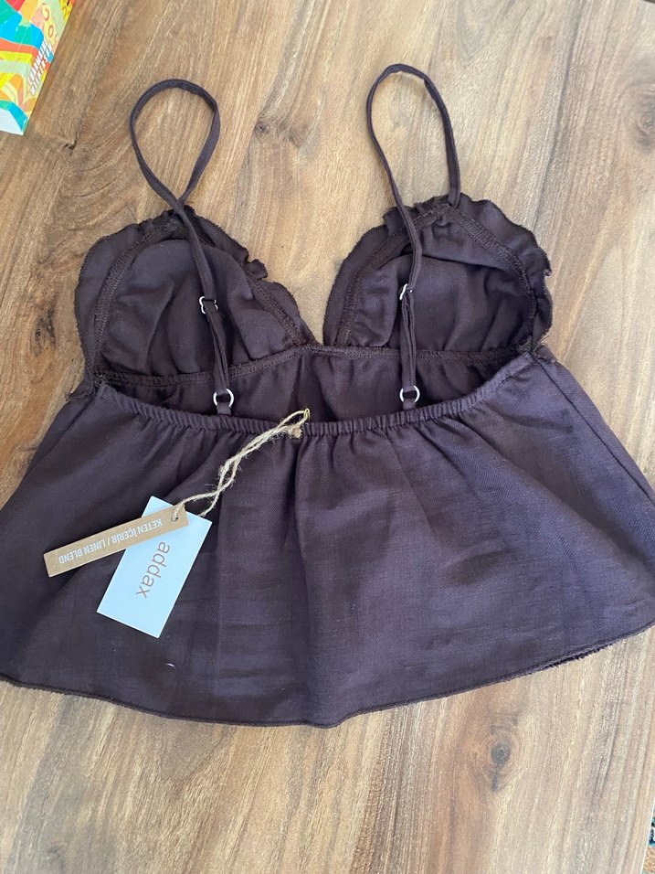 Addax Keten Kahve Bluz - Görsel 3