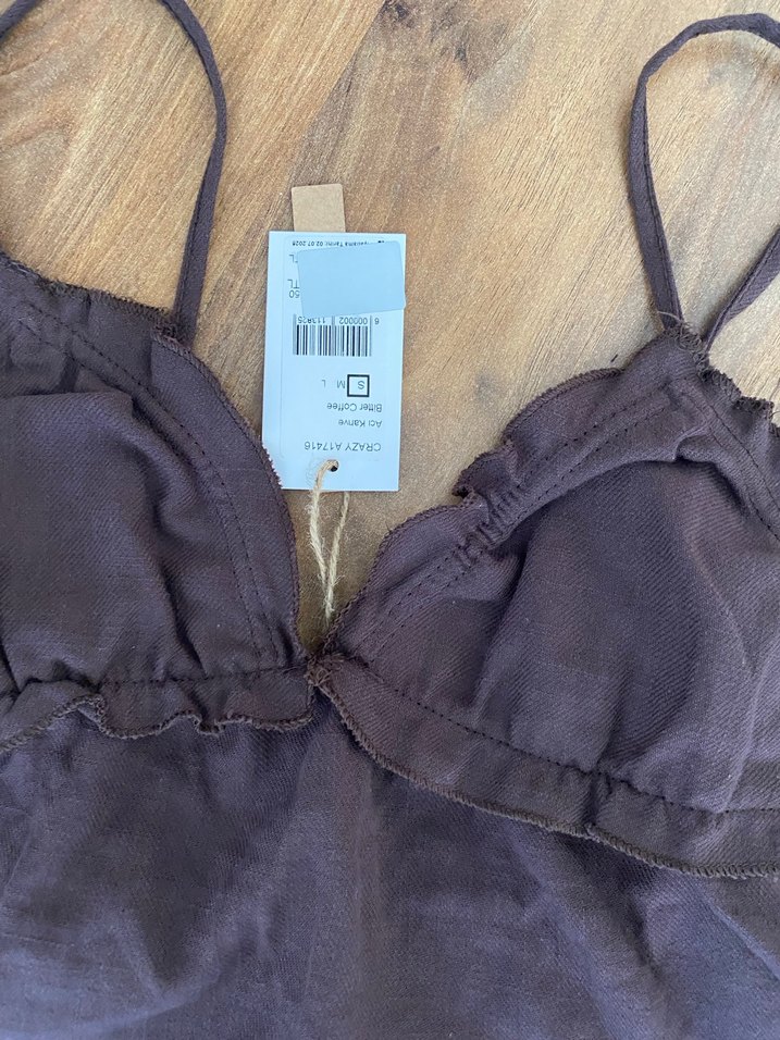 Addax Keten Kahve Bluz - Görsel 2