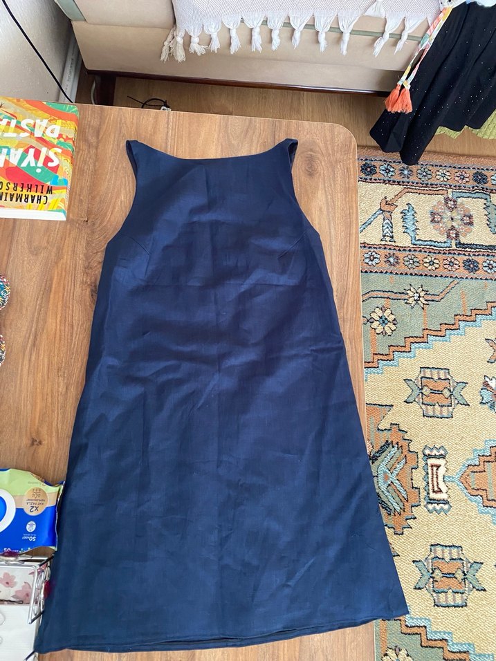 Lacivert kısa günlük elbise - Görsel 3