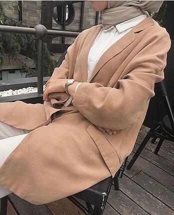 Camel blazer ceket