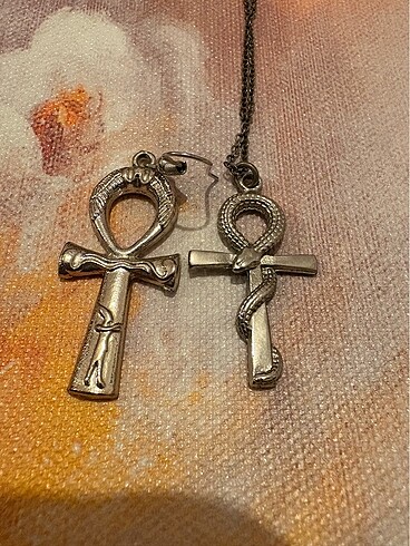 Pandora Ankh Kolye ve küpe