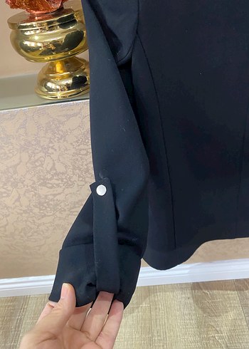 Siyah Düğmeli Kadın Blazer Ceket - Görsel 4