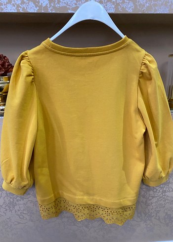 Sarı Nakışlı Uzun Kollu Bluz sweat - Görsel 3