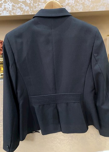 Kadın siyah Düğmeli Ofis Blazer Ceket ve etek - Görsel 5
