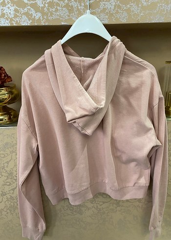 Pembe Kapüşonlu Kadın Sweatshirt - Görsel 4