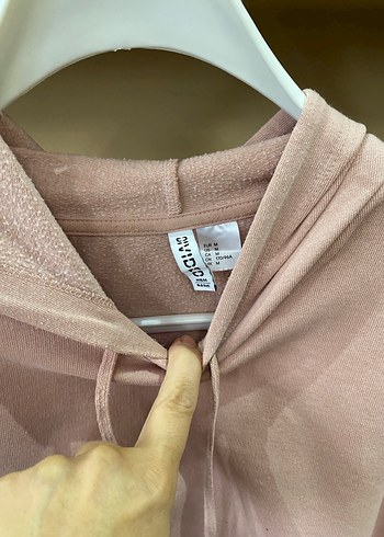 Pembe Kapüşonlu Kadın Sweatshirt - Görsel 5