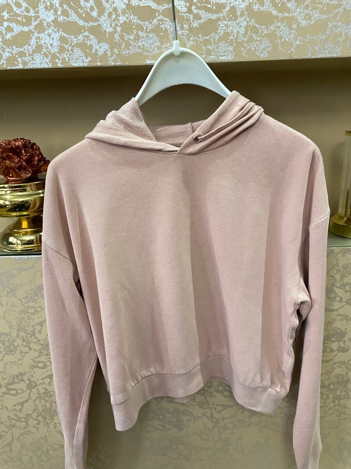 Pembe Kapüşonlu Kadın Sweatshirt - Görsel 2