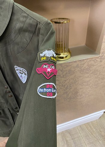 Düğmeli Yeşil Kadın Ceket tarz - Görsel 4