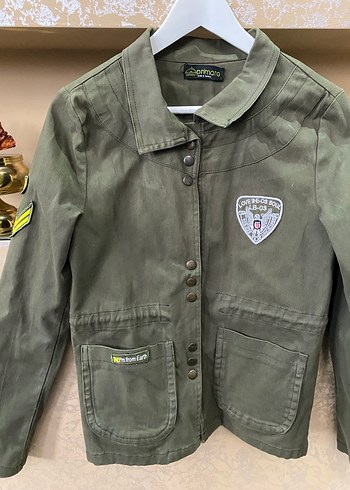 Düğmeli Yeşil Kadın Ceket tarz - Görsel 2