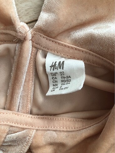 18-24 Ay Beden ten rengi Renk H&M kadife elbise 18-24 ay