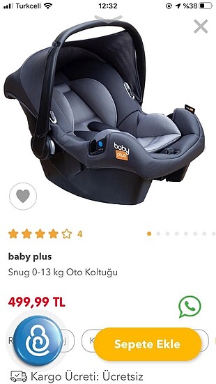 Baby Plus Oto Koltuğu Puset