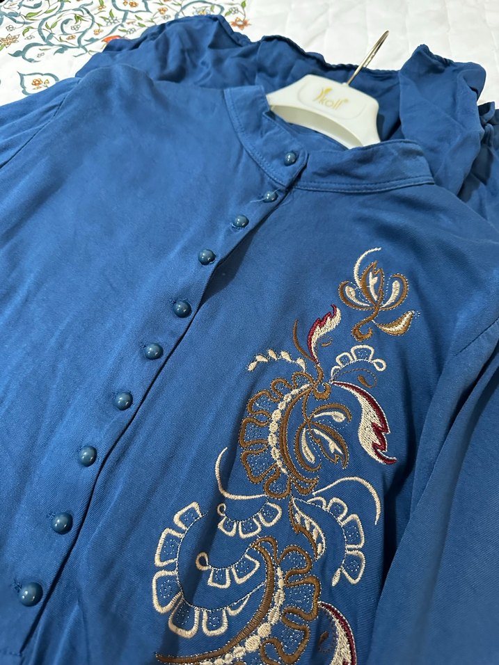 Mavi kadın tunik - Görsel 4