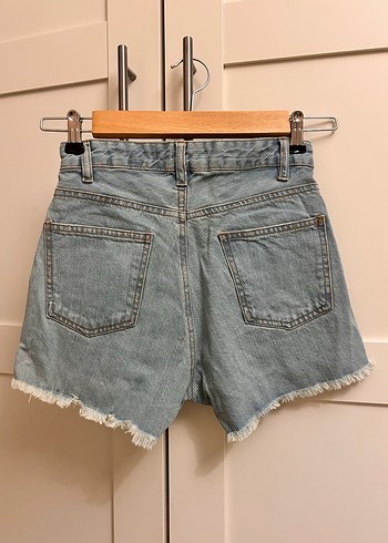 Koton Nakışlı Mavi Mini Kot Şort