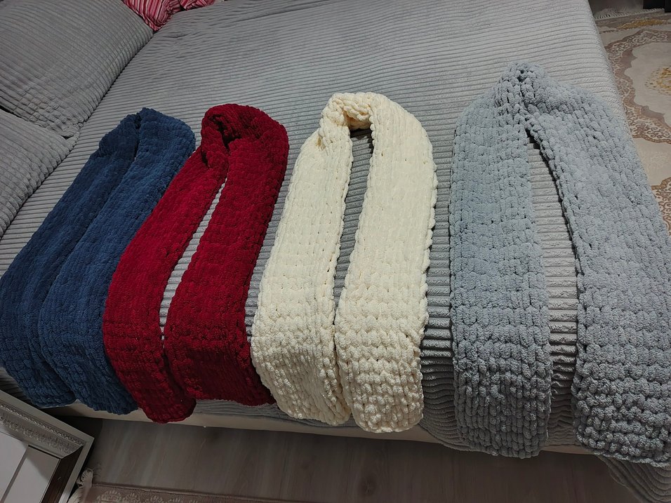 Gri Örgü atkı - Görsel 3