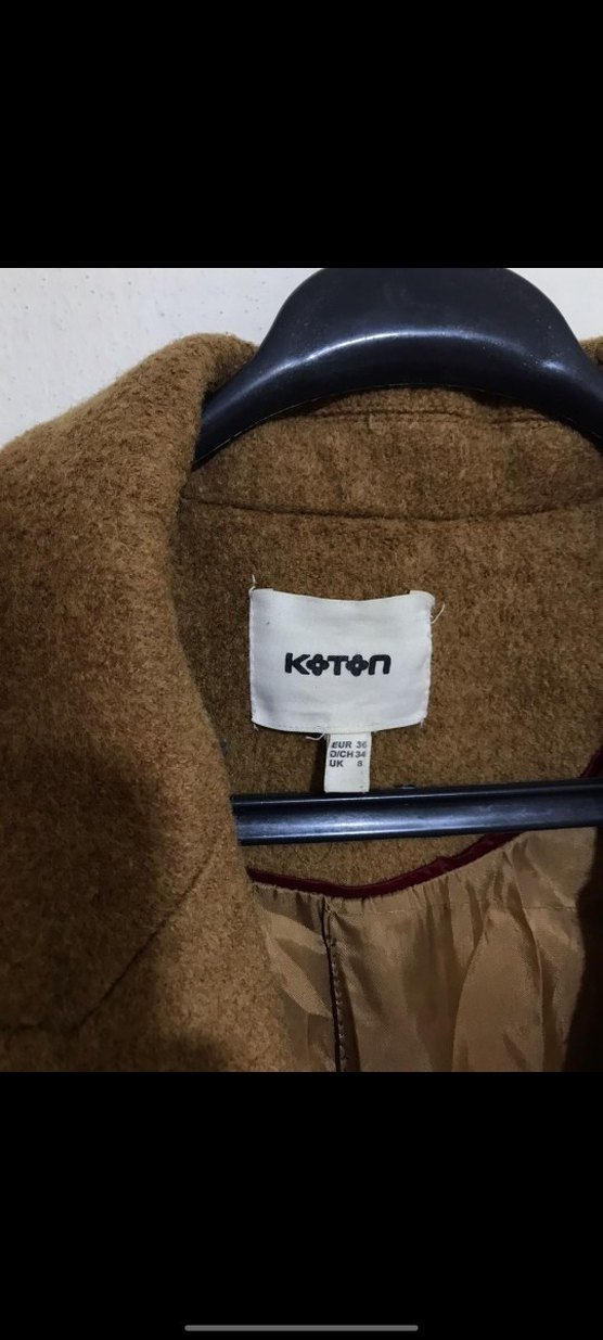 Koton Kahverengi Yün Kaban - Görsel 2