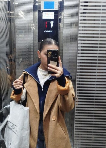 Kadın Camel Midi  kaşe kaban - Görsel 2