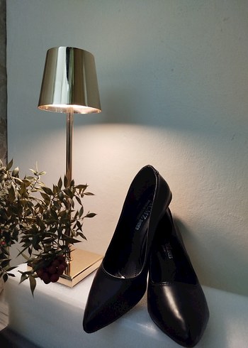 Siyah Rugan Topuklu Stiletto Kadın Ayakkabı - Görsel 2