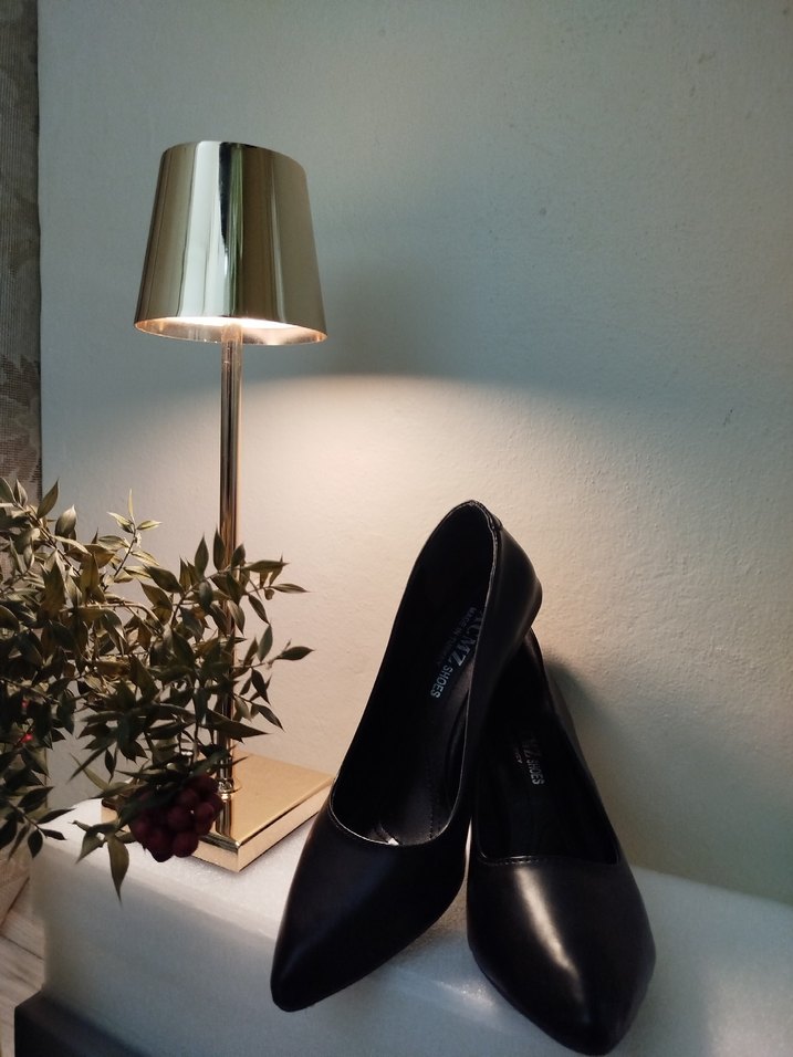 Siyah Rugan Topuklu Stiletto Kadın Ayakkabı - Görsel 2