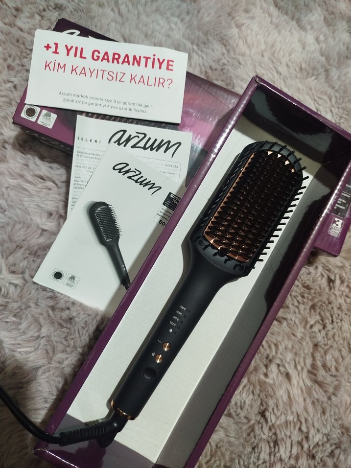 Arzum Mor Saç Düzleştirici tarak Fırça +1 Yıl Garanti - Görsel 3