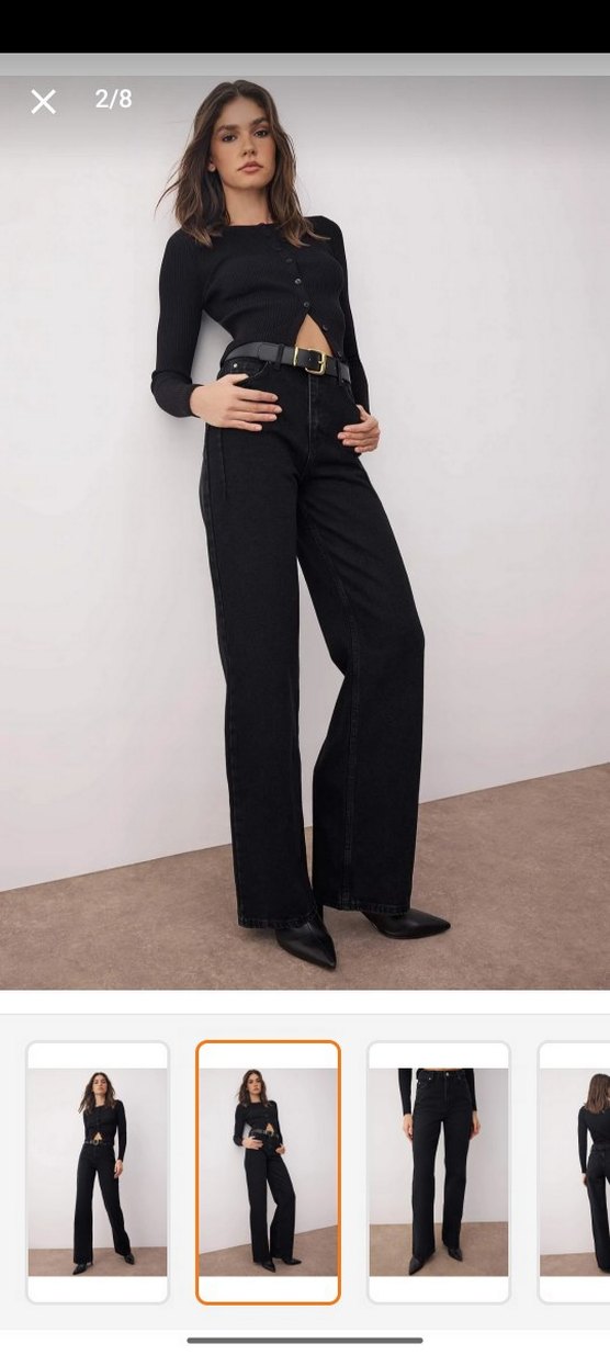 Siyah  Kadın Kot Pantolon jean - Görsel 2