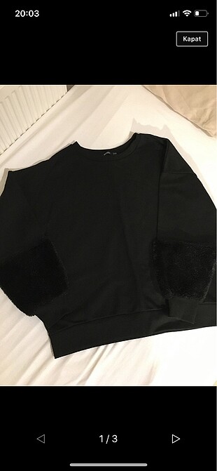 Bershka kolları tüylü sweatshirt