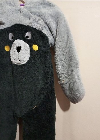 Gri Bebek Erkek Peluş Tulum - Görsel 4