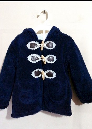 Kapüşonlu Mavi Erkek Çocuk Kaban - Görsel 2