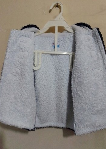 Kapüşonlu Mavi Erkek Çocuk Kaban - Görsel 5