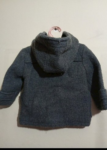 Düğmeli Gri Erkek Çocuk Kaşe Kaban - Görsel 2