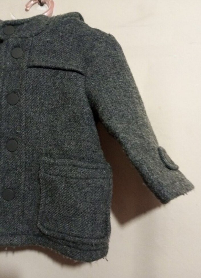 Düğmeli Gri Erkek Çocuk Kaşe Kaban - Görsel 3