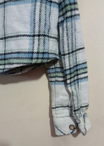 Gri Kareli Uzun Kollu Kız Çocuk Oduncu Gömleği - Görsel 6