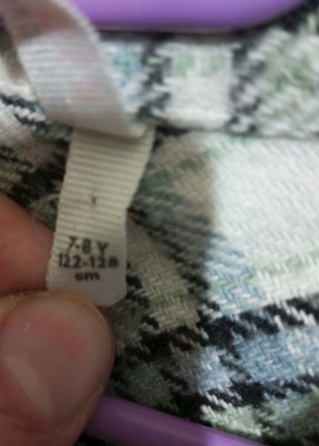 Gri Kareli Uzun Kollu Kız Çocuk Oduncu Gömleği - Görsel 2