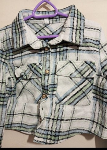 Gri Kareli Uzun Kollu Kız Çocuk Oduncu Gömleği - Görsel 4