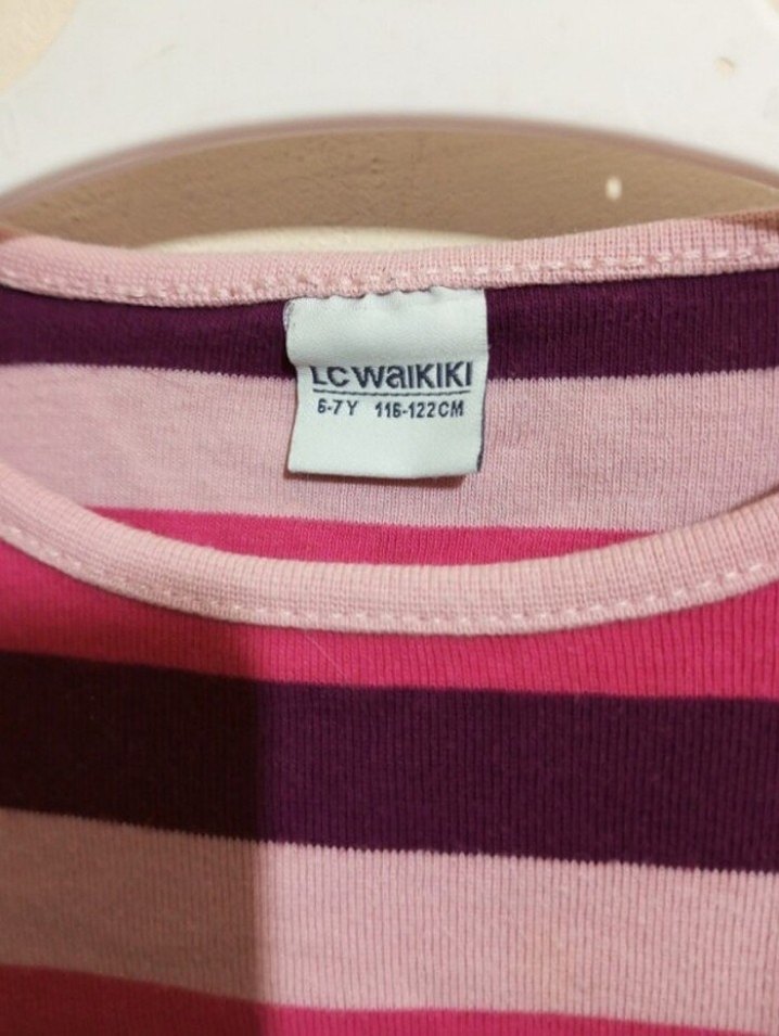 Kız Çocuk Çizgili Uzun Kollu Triko Tişört - Görsel 2