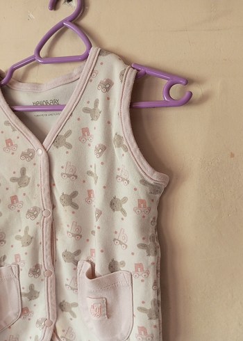 Kız Çocuk Pembe Pamuklu Düğmeli Yelek - Görsel 3