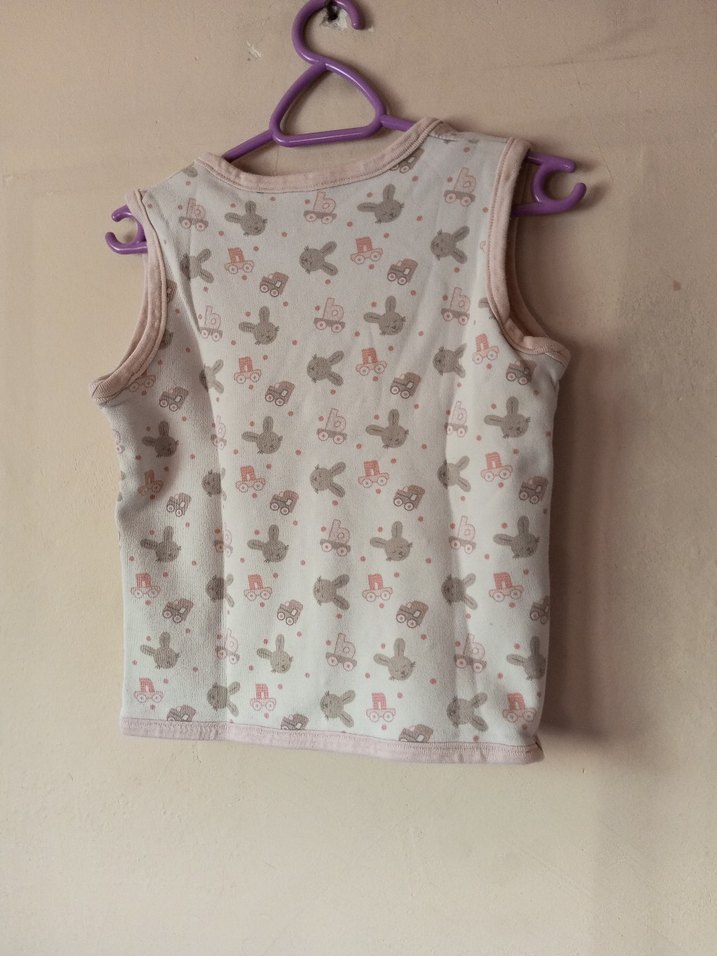 Kız Çocuk Pembe Pamuklu Düğmeli Yelek - Görsel 5