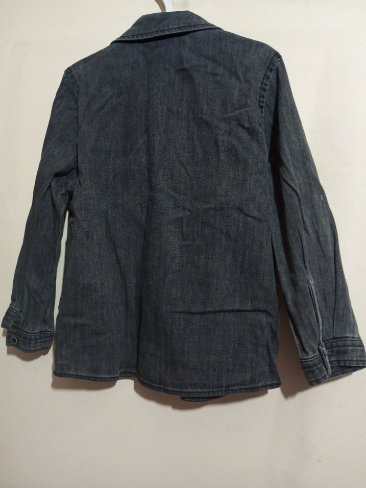 Gri Kız Çocuk Füme Kot Gömlek - Görsel 4