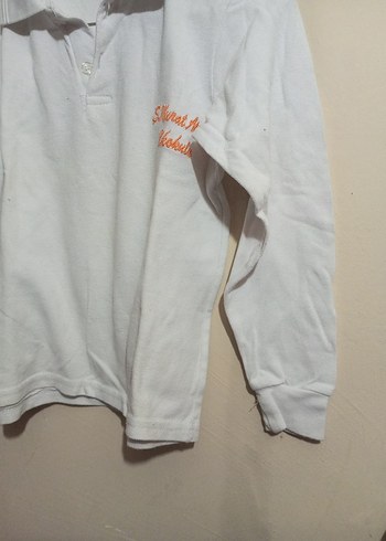 Okul için beyaz uzun kollu t-shirt - Görsel 2