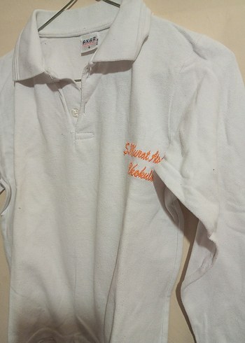 Okul için beyaz uzun kollu t-shirt - Görsel 3