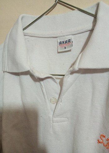 Okul için beyaz uzun kollu t-shirt - Görsel 4